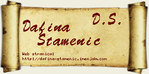 Dafina Stamenić vizit kartica